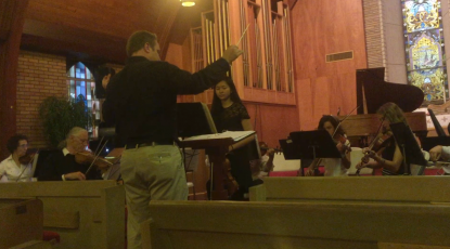 conducting orchestra